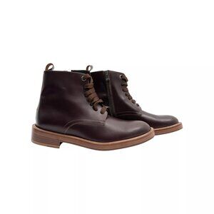ISAIA NAPOLI Burgundy/Lace Up Anckle Boots Shoes Leather 9 UK / 10 US /  43 EU